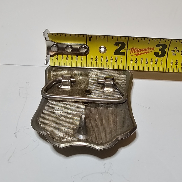 Vintage Western Embossed Belt Buckle Cabochon Orange Agate Scroll Design Unisex - Picture 8 of 9